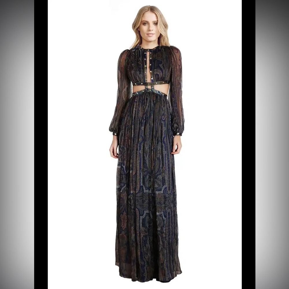 L’ Atiste_Elegant Blue and Green Maxi Dress_L